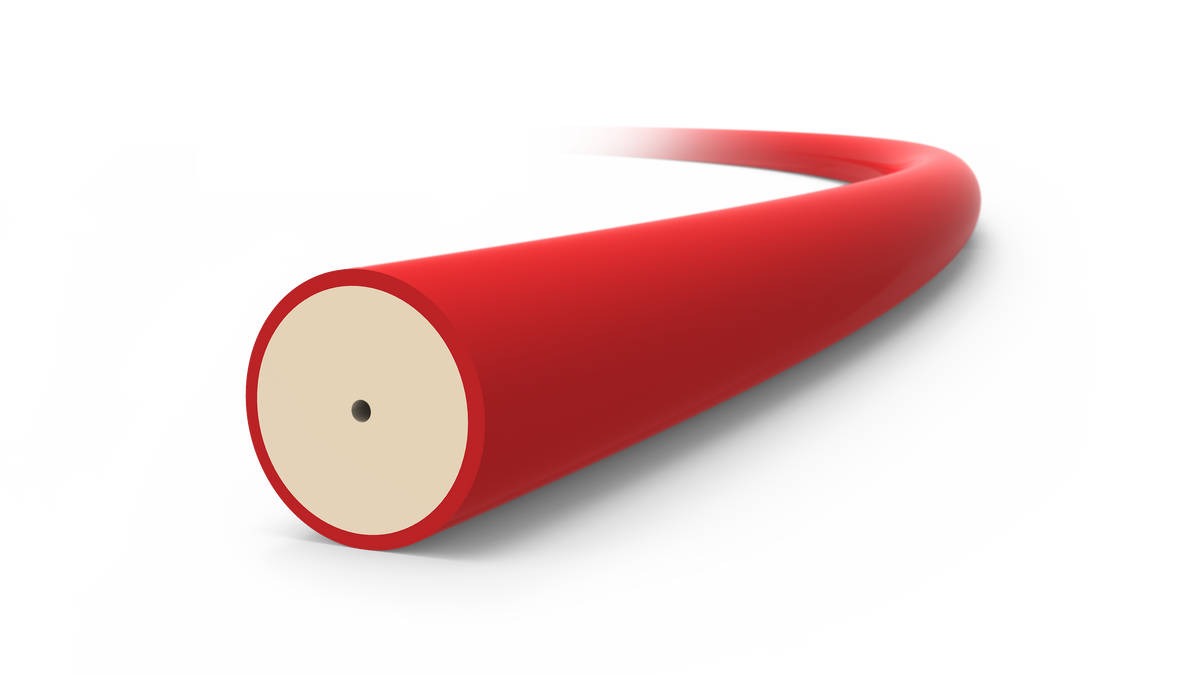 Image of C446007D - PEEK Tubing, 1/16  OD x 0.13mm ID, Dual Layer, Red, 6700 PSI