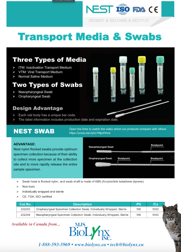 NEST Transport Media & Swabs