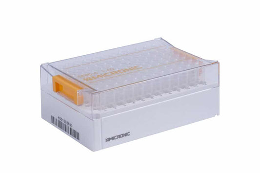 1.40ml 2D Data-Matrix coded Screw Cap tubes with Internal Thread U-bottom in Micronic 96-4 Rack with low cover (Barcoded A1-H1 side), 4 x 10 Racks
