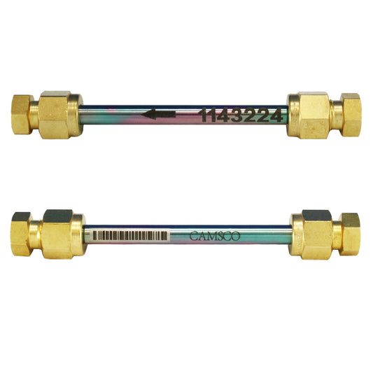 1/4" x 3.5" SilcoNert™ (Inert Coated) Stainless Steel Tube, Carbopack X 40/60 Mesh, Conditioned, Brass Compression Cap, For Perkin Elmer, Markes & Shimadzu, Minimum Order Quantity of 10