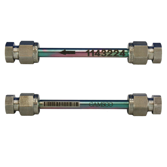 1/4" x 3.5" SilcoNert™ (Inert Coated) Stainless Steel Tube, Chromosorb 106, 60/80 Mesh, Conditioned, SS Compression Cap, For Perkin Elmer, Markes & Shimadzu, Minimum Order Quantity of 10