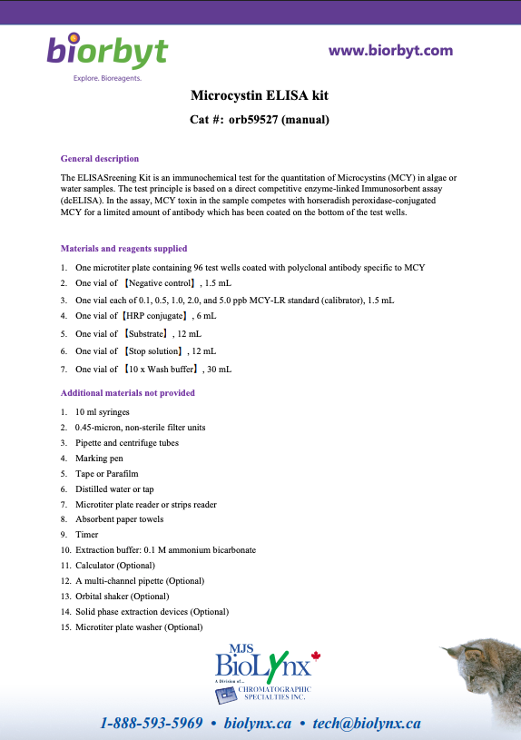 Microcystin ELISA kit
