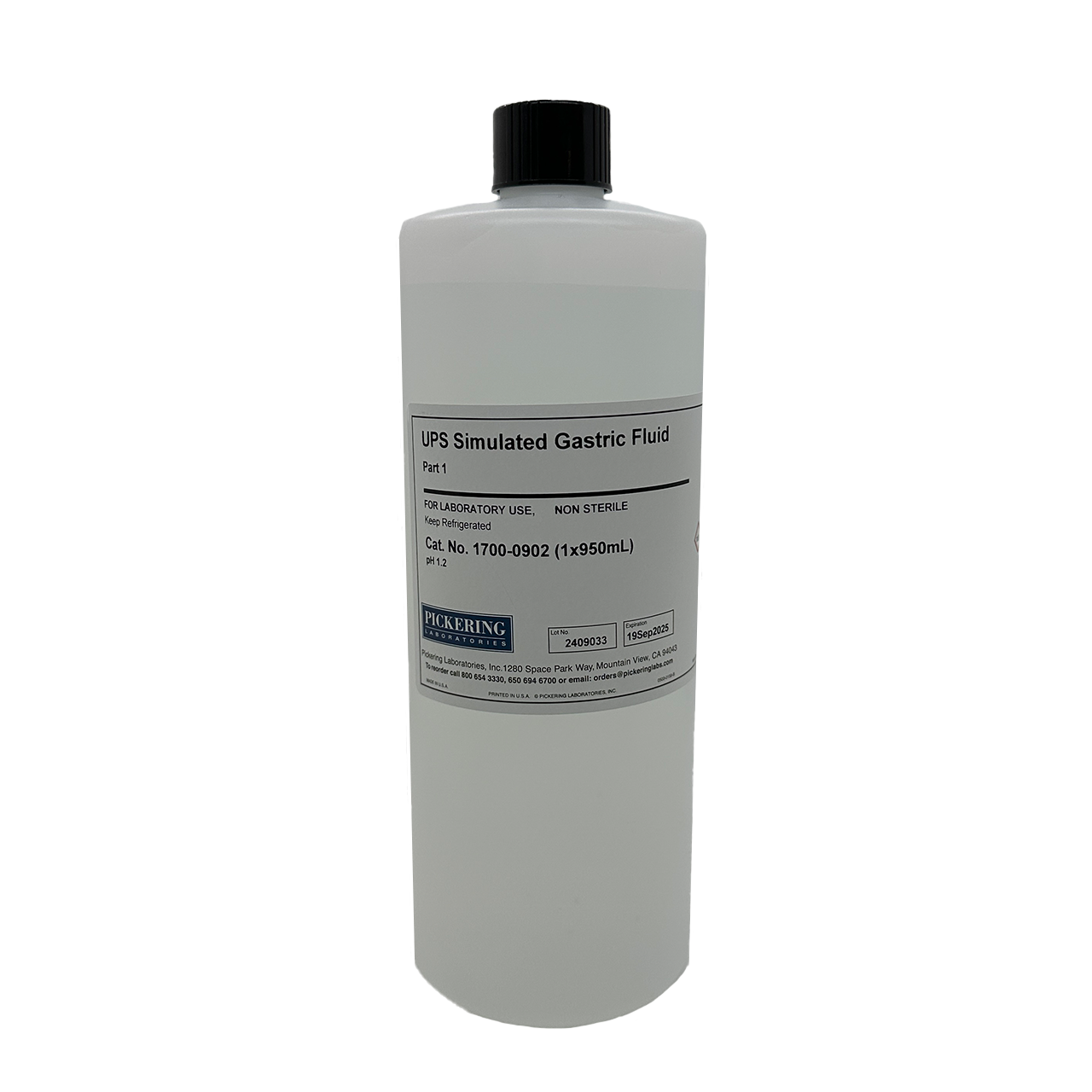 USP Simulated Gastric Fluid with Enzyme, 2-Part, 950 mL, Ships In Insulated Cooler ***Important - Product Must Be Refrigerated**