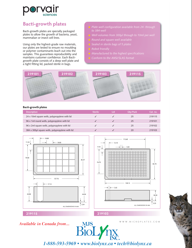Porvair Bacti-Growth Plates