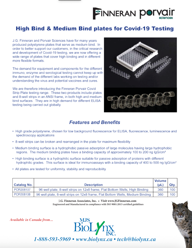 High Bind & Medium Bind plates for Covid-19 Testing