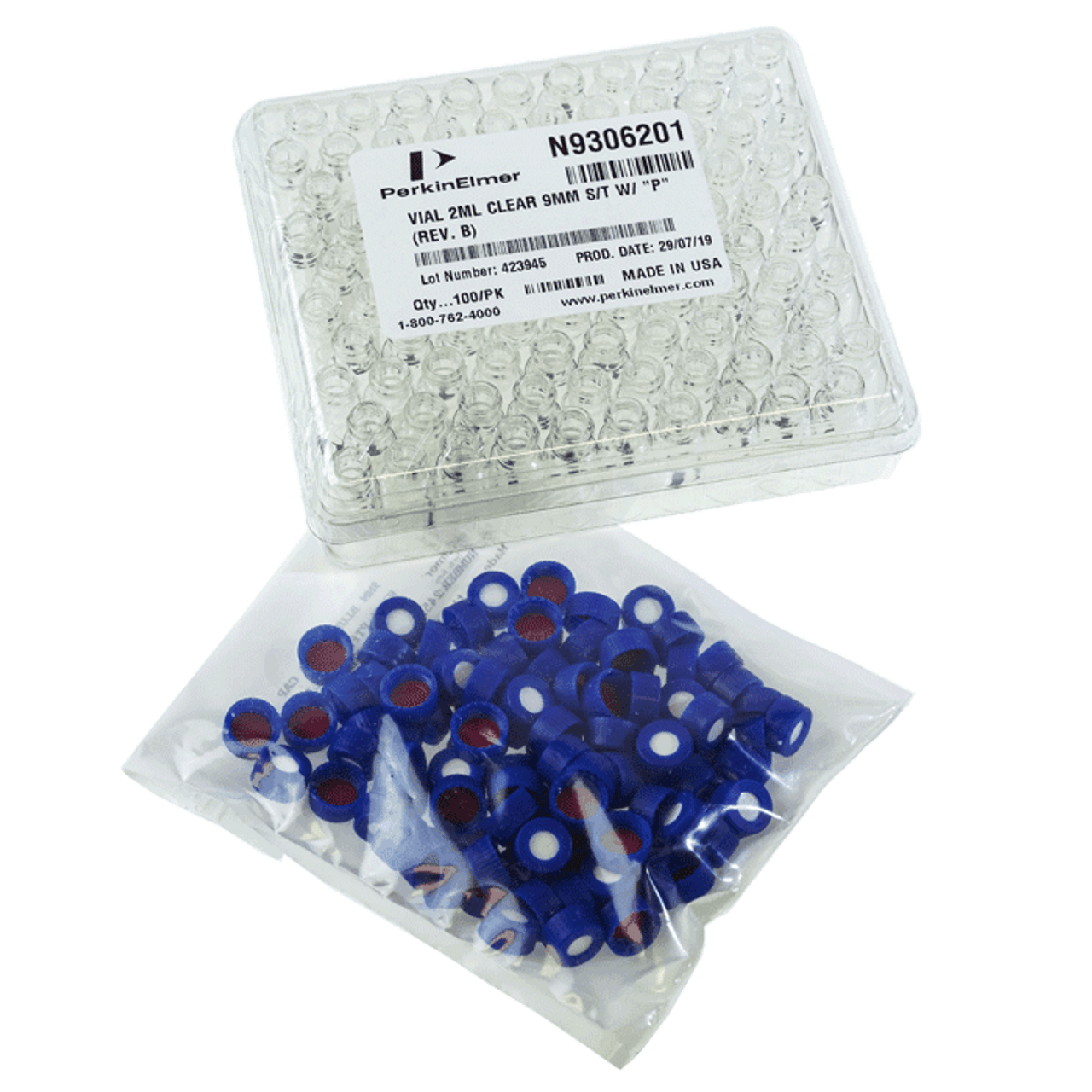 2 mL Autosampler Convenience Kit - 9 mm Screw Top Clear Glass Vial with PTFE/Silicone Septa
