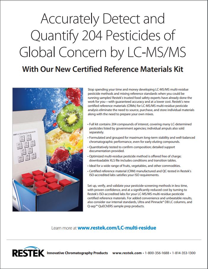Accurately Detect and Quantify 204 Pesticides of Global Concern by LC-MS/MS