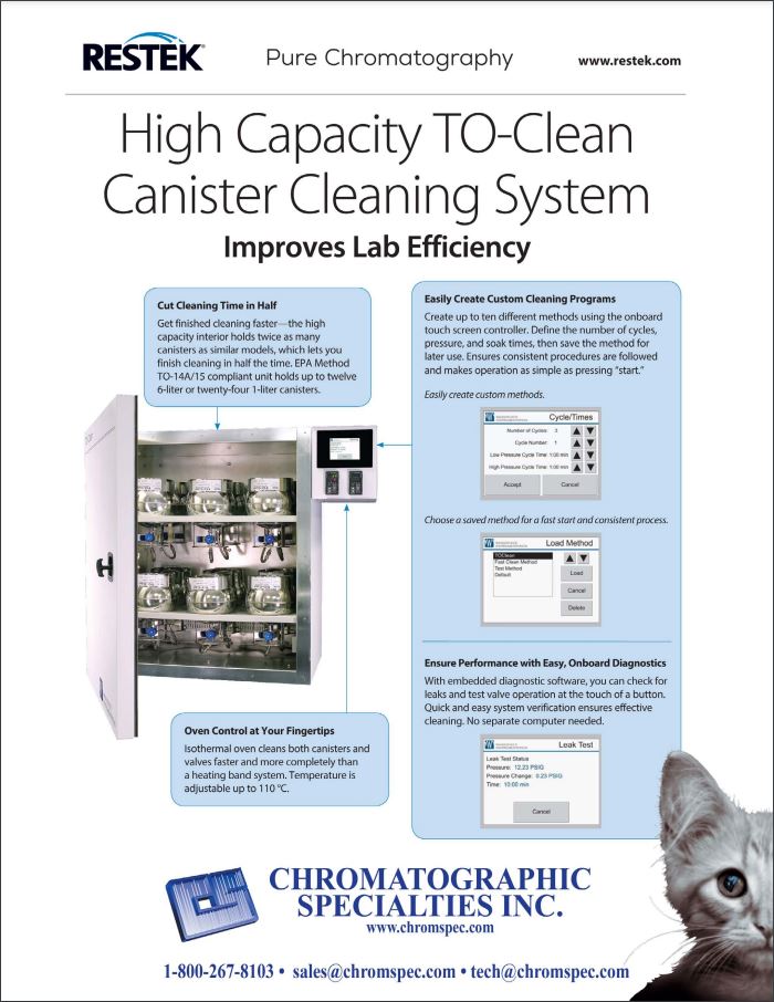 High Capacity TO-Clean Canister Cleaning System Improves Lab Efficiency