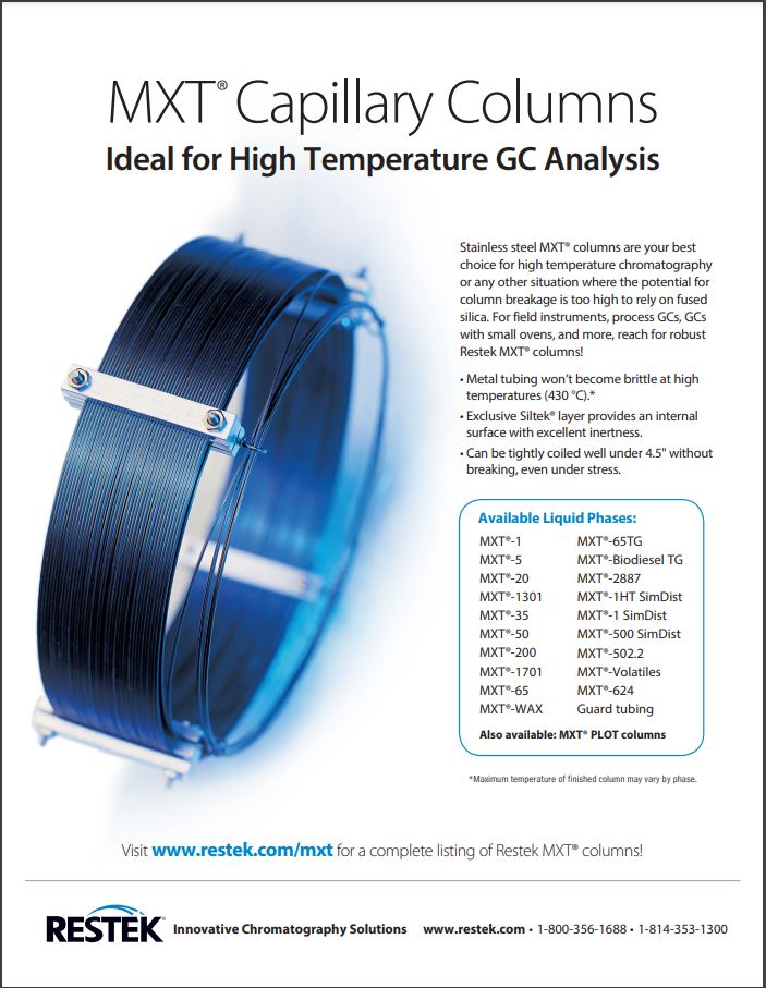 MXT® Capillary Columns - Ideal for High Temperature GC Analysis