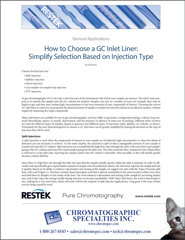 How to Choose a GC Inlet Liner