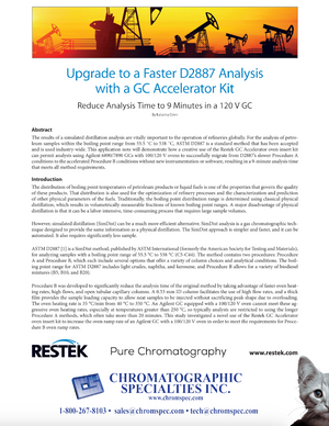 Upgrade to a faster D2887 Analysis with a GC Accelerator Kit