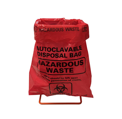 Autoclave bags, 24x32" (61 x 81.3cm), red, biohazard, printed, marking area, 200/pk