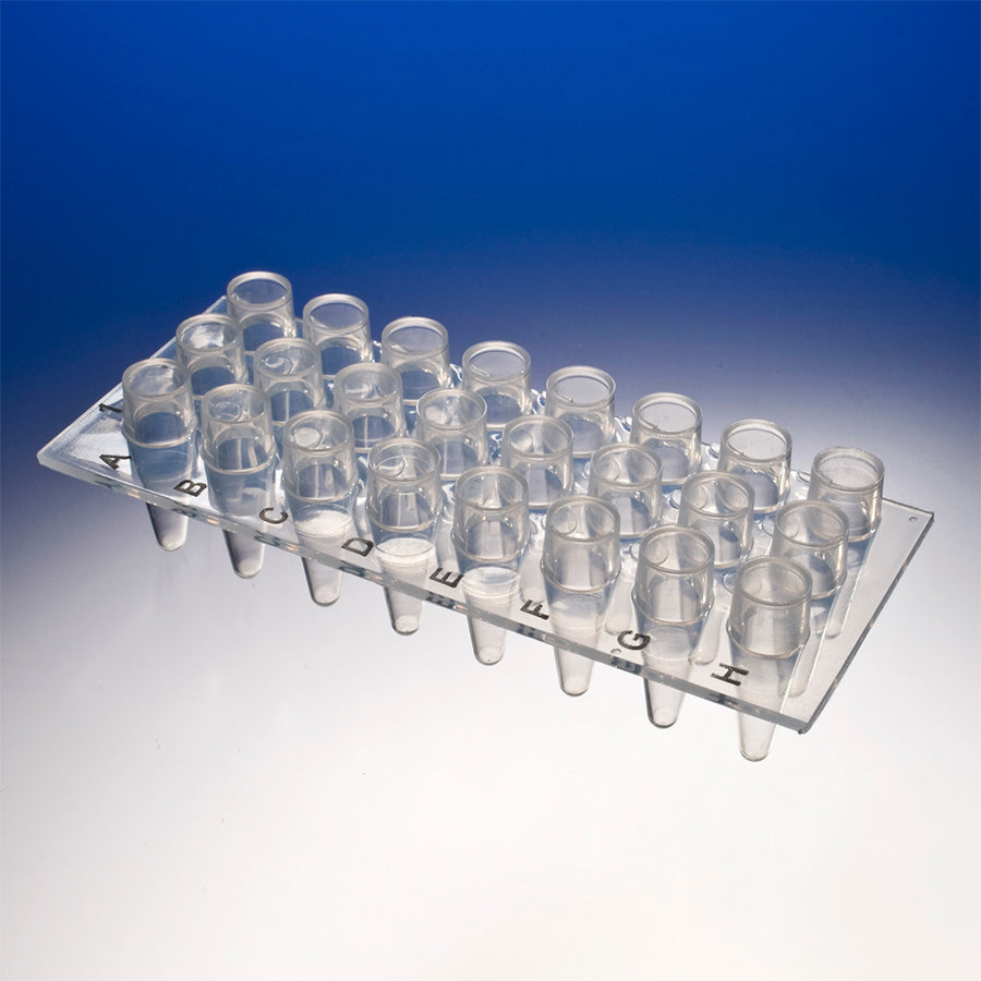 TempPlate® Non-Skirted Polypropylene 0.2 mL 24-Well PCR Plate, Chimney Wells, Standard Depth, Natural.  2/Sleeve, 40/Box.