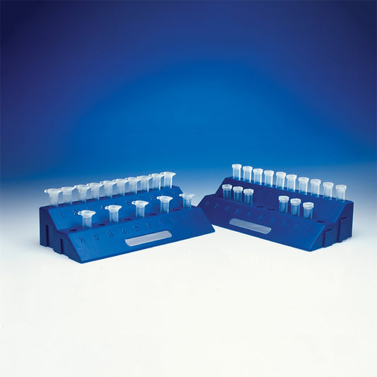 Polypropylene 20-Place Tiered Rack, Blue, 8 3/8 In L x 3 1/2 In W x 2 In H, 2/Pack.