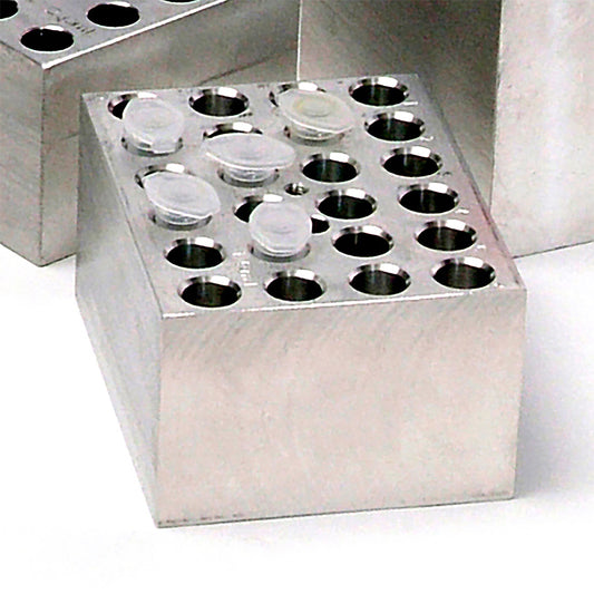 24-Place Aluminum Block For 1.5 mL Tubes Only, for Thermal-Lok Dry Bath. 3 W x 3.75 D x 2 H.