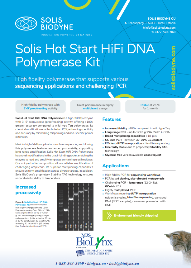 Solis Hot Start HiFi DNA Polymerase Kit