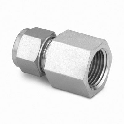 Stainless Steel Swagelok Tube Fitting, Female Connector, 6 mm Tube OD x 1/8" Female NPT