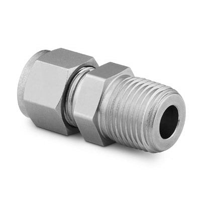 Stainless Steel Swagelok Tube Fitting, Male Connector, 1/8" Tube OD x 1/4" Male NPT