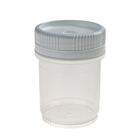 SecurTainer™ III, 120 mL, Transparent PP, with White PE Screw Closure, Non-sterile, 300/pk