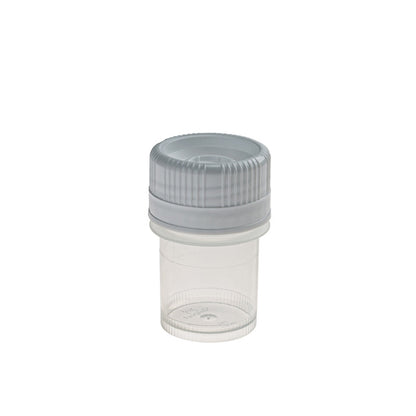 SecurTainer™ III, 20 mL, Transparent PP, with White PE Screw Closure, Non-sterile, 500/pk