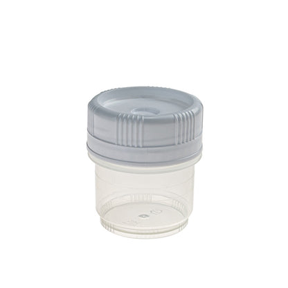SecurTainer™ III, 40 mL, Transparent PP, with White PE Screw Closure, Non-sterile, 500/pk