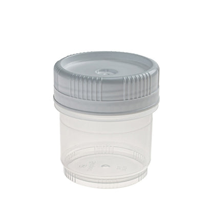 SecurTainer™ III, 90 mL, Transparent PP, with White PE Screw Closure, Non-sterile, 400/pk
