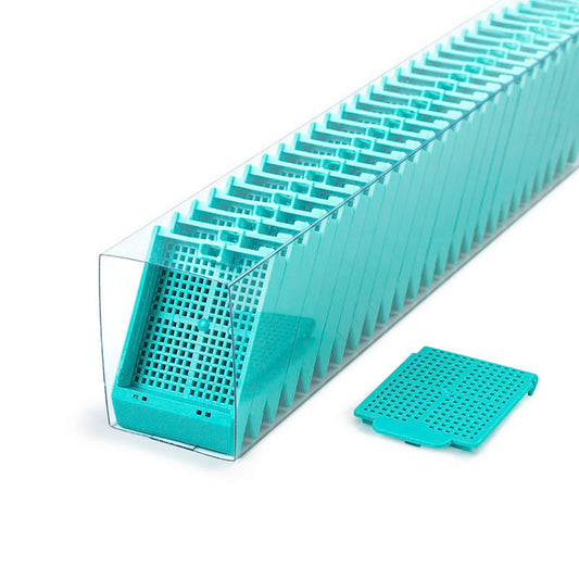 Histosette® II Biopsy cassettes in QuickLoad™ Sleeves, Aqua