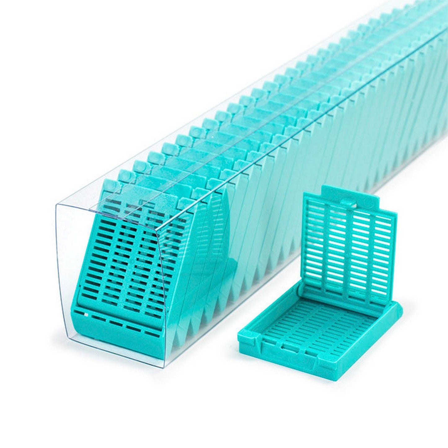Slimsette™ Tissue cassettes in QuickLoad™ Sleeves, Aqua