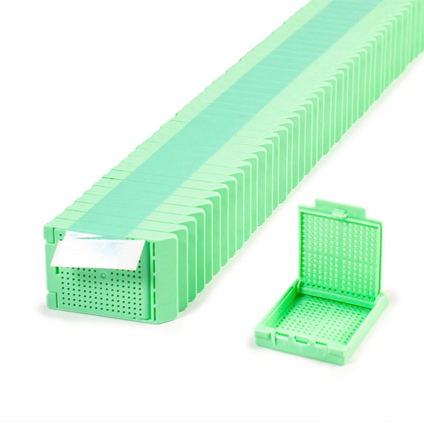 Slimsette™ - Biopsy cassettes in QuickLoad™ stacks (tape), Green