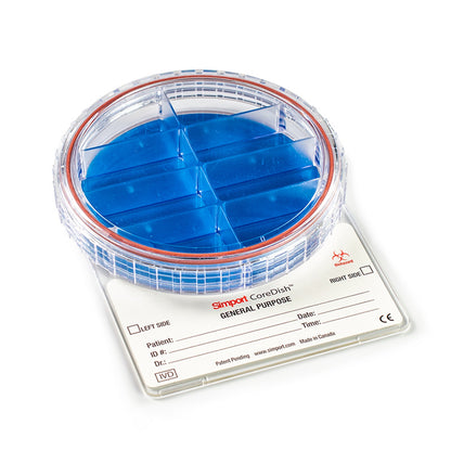 CoreDish® General Purpose biopsy container : Compartments - 8, Prefilled with Formalin