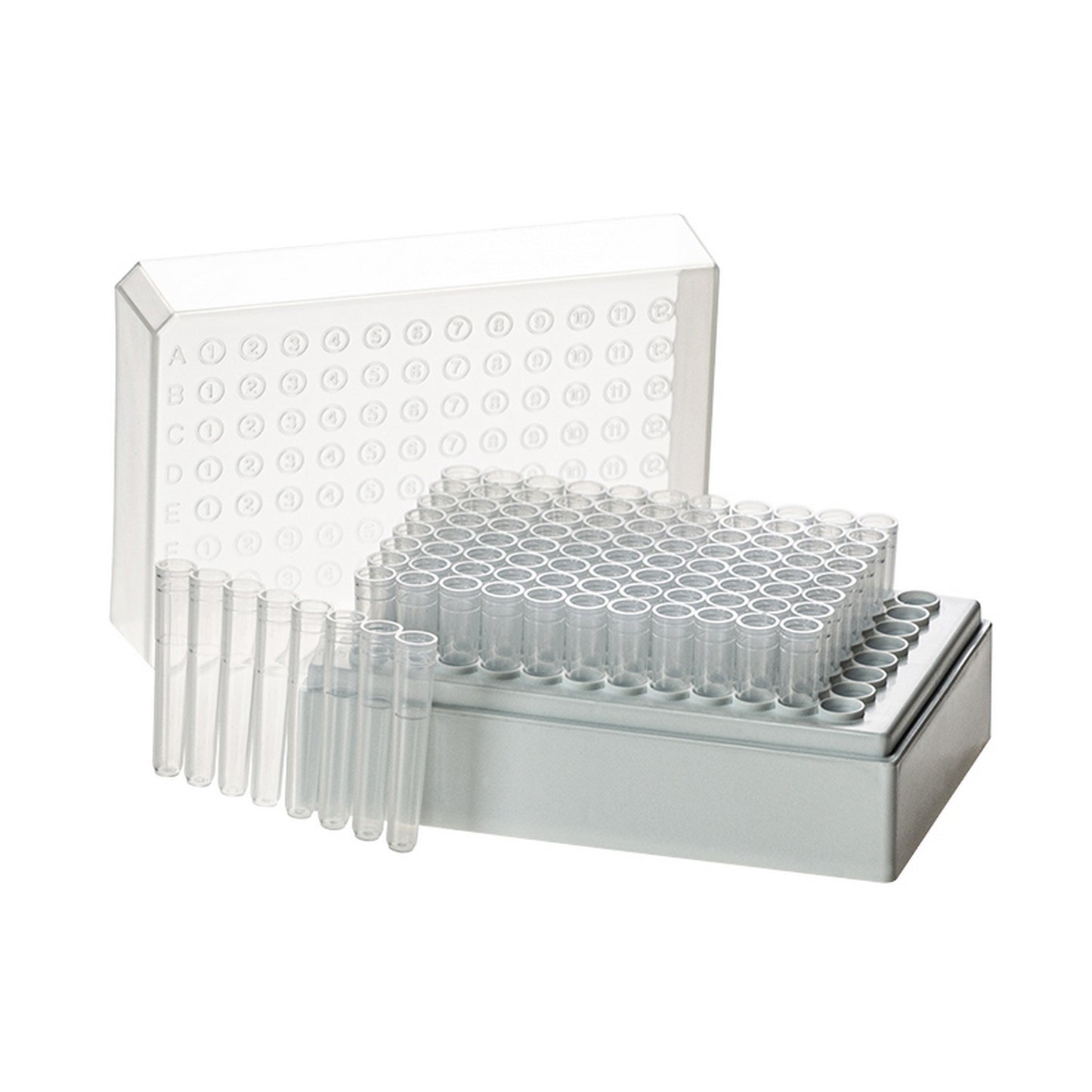 BioTube™ Rack, Rack with 12 strips of 8 tubes, Sterile
