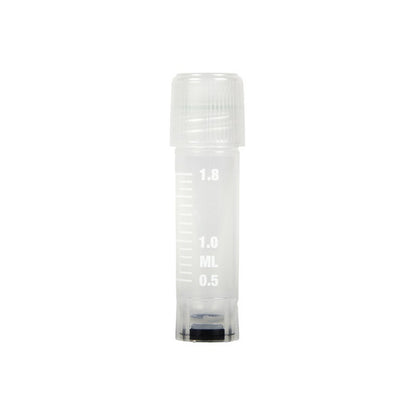 2D Barcoded Cryovial®, 2 mL, Self-Standing, External Thread, PP, with Natural PP Cap, Sterile