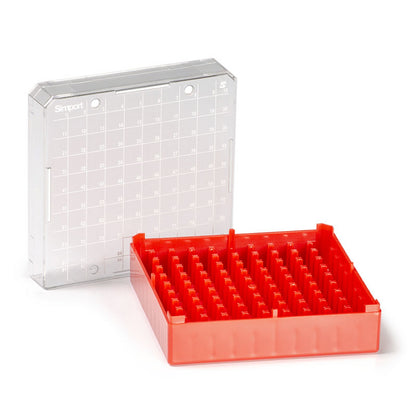 Cryostore™ Storage Boxes for 100 cryogenic vials of 1 to 2 ml sizes, Red