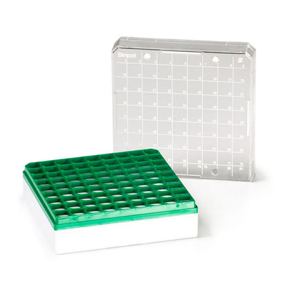 T314-281 - Cryostore™ Storage Boxes for 81 cryogenic vials of 1 to 2 ml sizes, Green