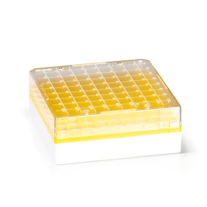 Cryostore™ Storage Boxes for 81 cryogenic vials of 1 to 2 ml sizes, Yellow