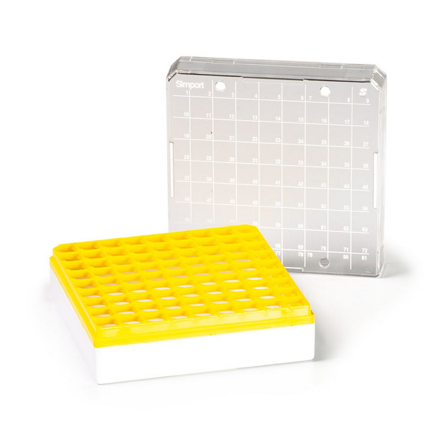 Cryostore™ Storage Boxes for 81 cryogenic vials of 1 to 2 ml sizes, Yellow