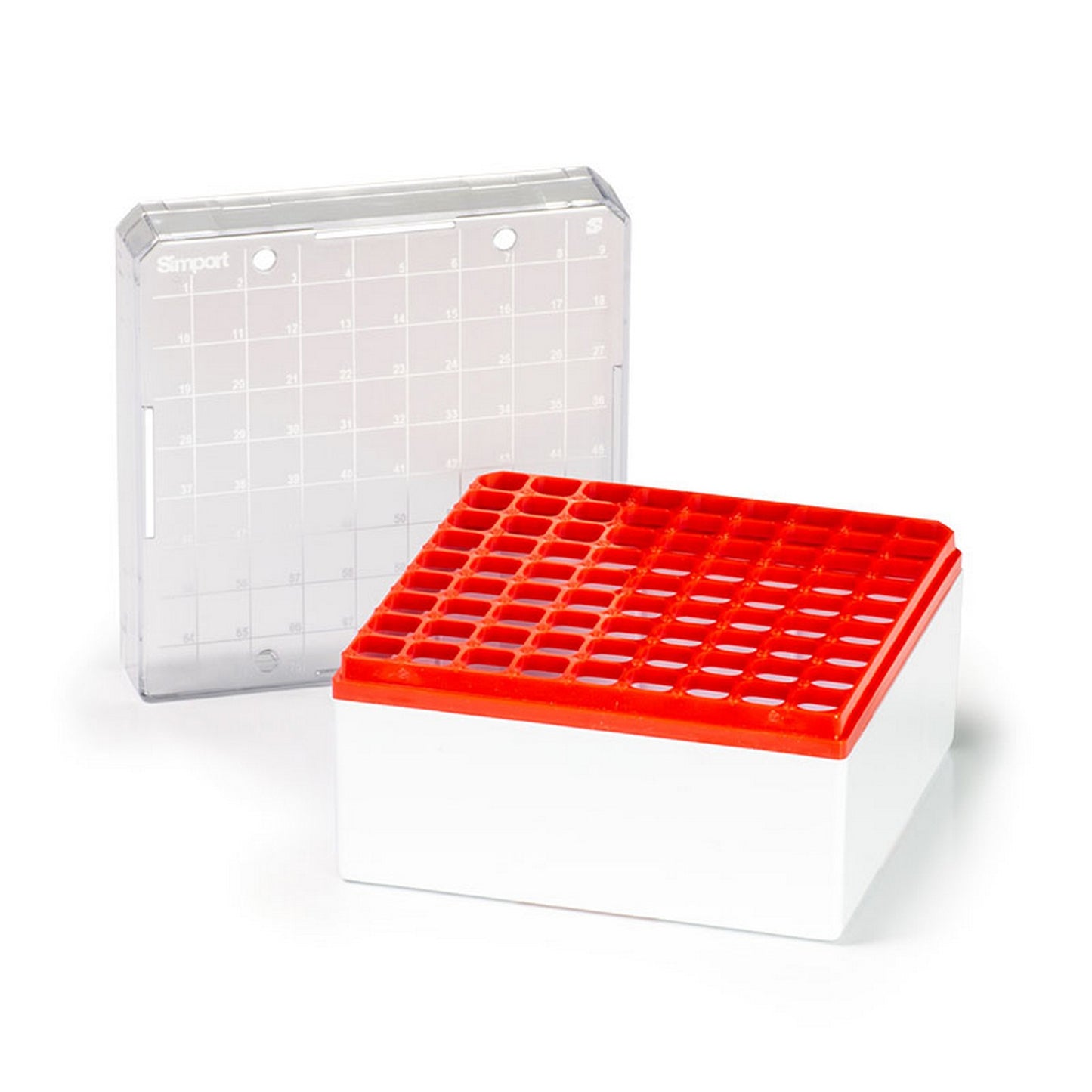 Cryostore™ Storage Boxes for 81 cryogenic vials of 3 to 4 ml sizes, Red