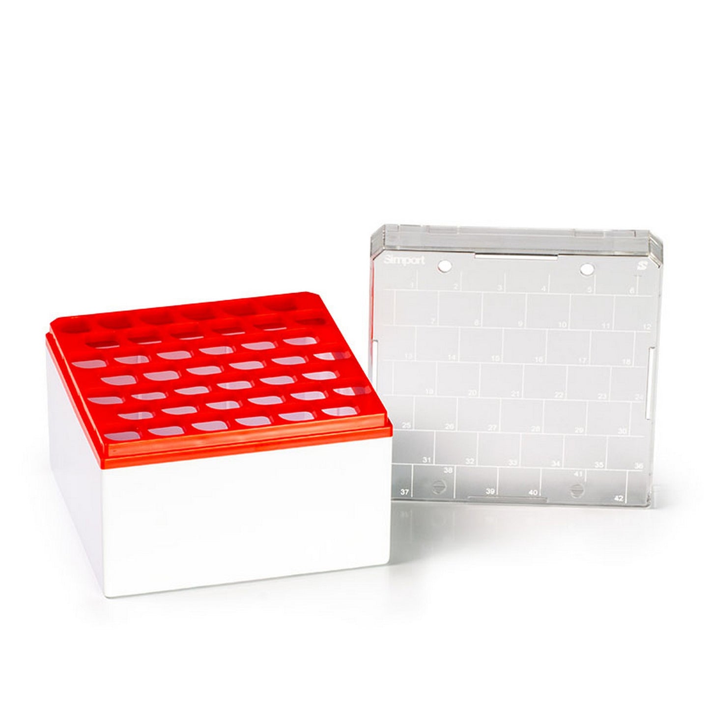 Cryostore™ Storage Boxes for 42 cryogenic vials of 10 ml size, Red