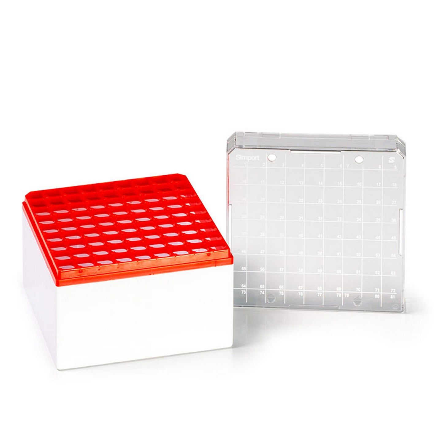 Cryostore™ Storage Boxes for 81 cryogenic vials of 3 to 5 ML, Red