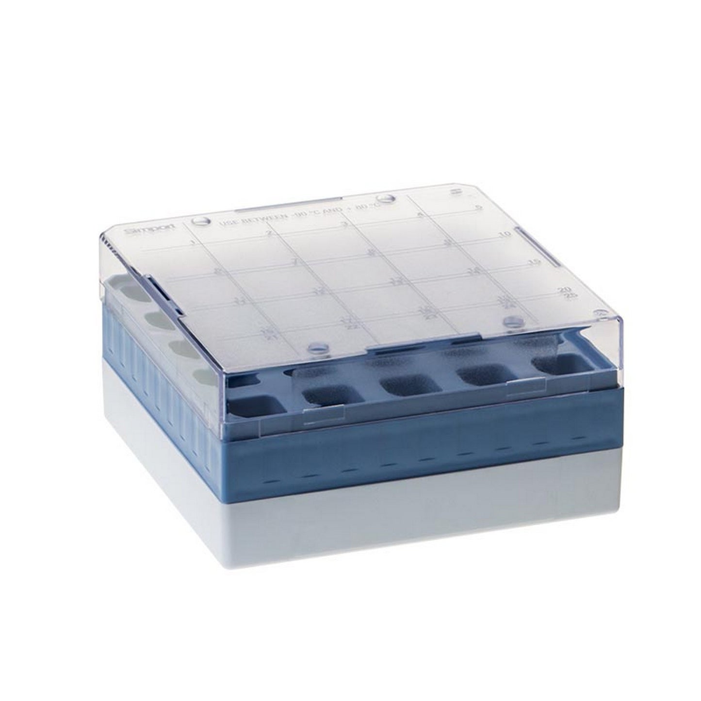 Storage box, 5ml tube, 25 places, Yellow