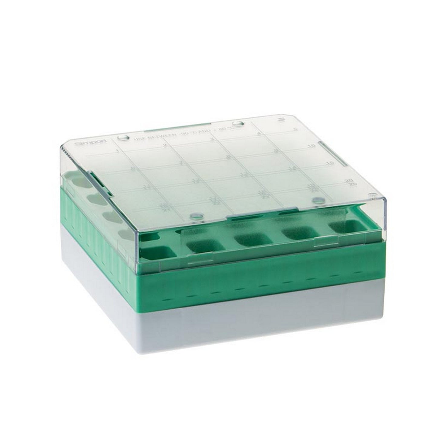 Storage box, 5ml tube, 25 places, Green