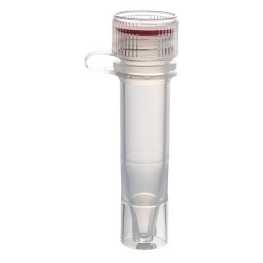 MicrewTube® with Washer Seal Screw Cap and Attachment Loop, 1.5 ml Self Standing, Not assembled, non graduated, Qty/Cs 1000