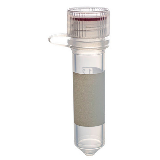 MicrewTube® with Washer Seal Screw Cap and Attachment Loop, 2.0 ml Conical Bottom, Assembled, sterile, white marking area and graduations, Qty/Pk: 50, Qty/Cs: 500