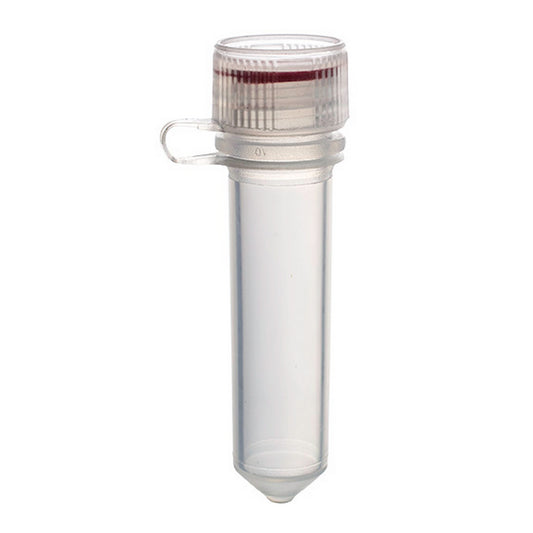 MicrewTube® with Washer Seal Screw Cap and Attachment Loop, 2.0 ml Conical Bottom, Not assembled, non graduated, Qty/Cs 1000