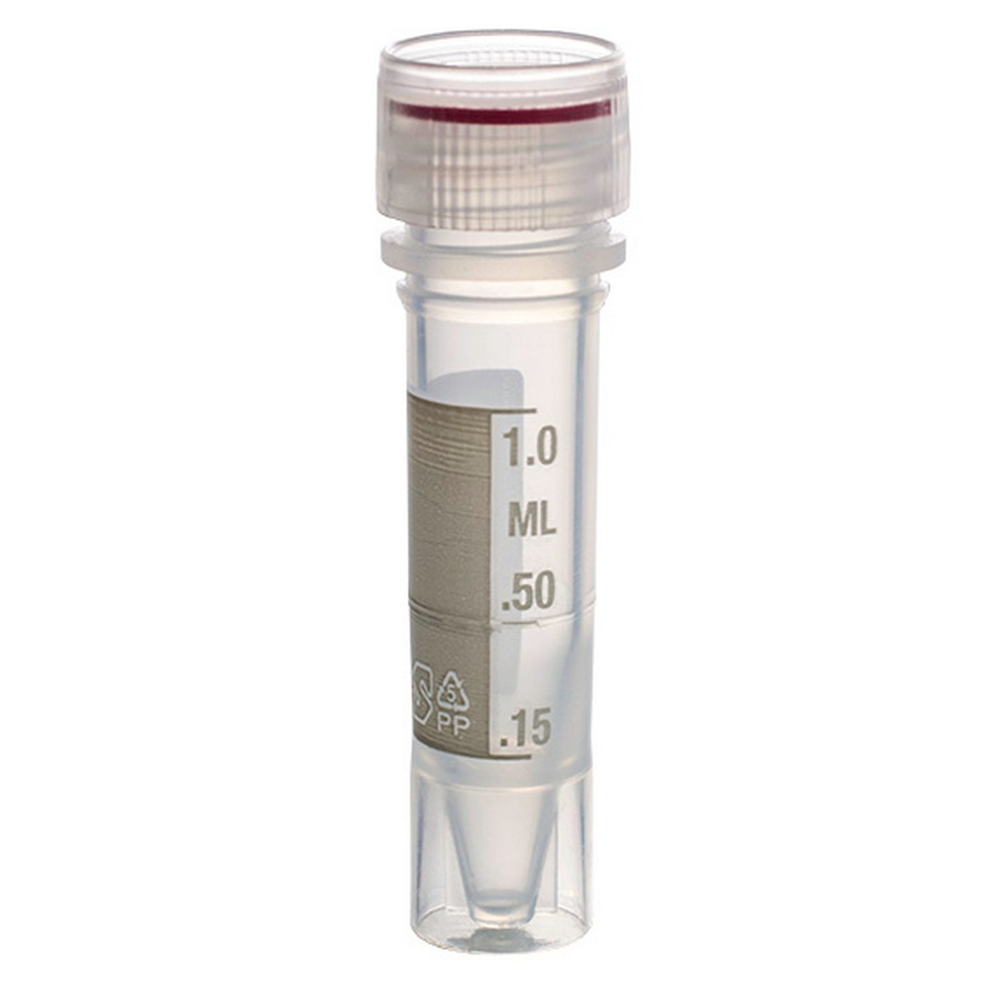 MicrewTube® with Washer Seal Screw Cap, 1.5 ml Self Standing, Assembled, sterile, white marking area and graduations, Qty/Pk: 50, Qty/Cs: 500