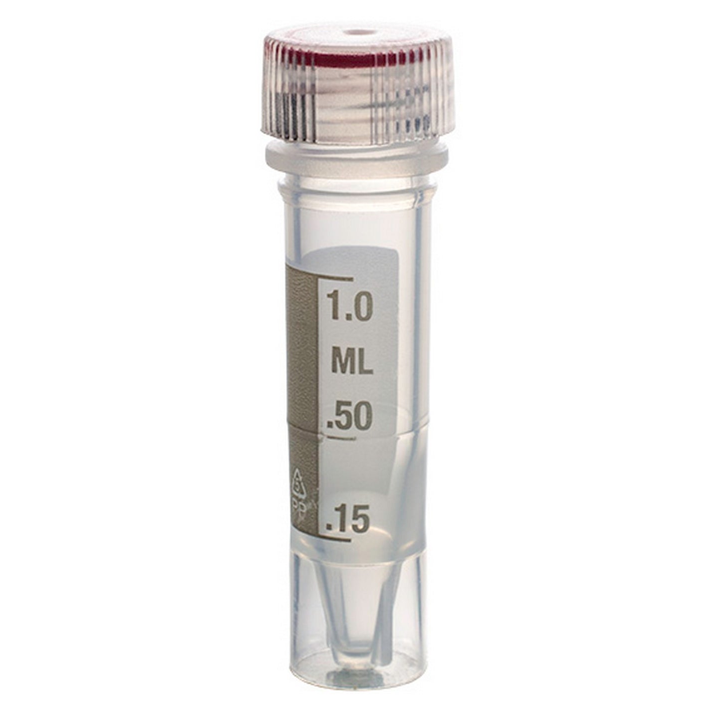 MicrewTube® with Washer Seal Screw and Flat Top Cap, 1.5 ml Self Standing, Assembled, sterile, tamper-evident, white marking area and graduations, Qty/Pk: 50, Qty/Cs: 500
