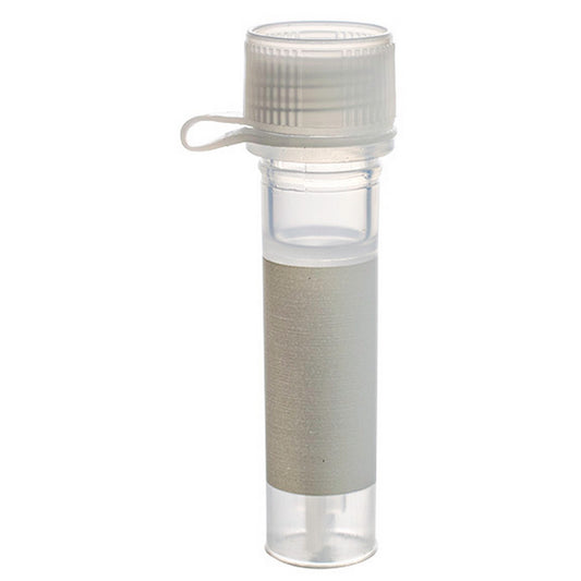MicrewTube® with Lip Seal Screw Cap and Attachment Loop, 0.5 ml Self Standing, Assembled, sterile, white marking area and graduations, Qty/Pk: 50, Qty/Cs: 500