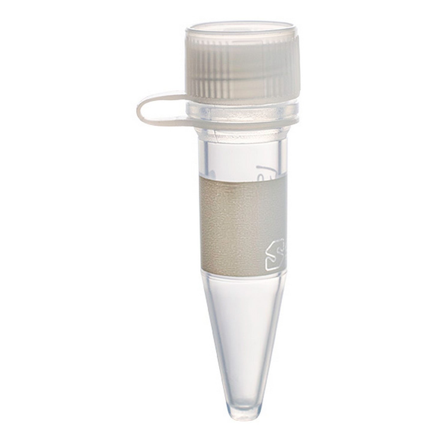 MicrewTube® with Lip Seal Screw Cap and Attachment Loop, 1.5 ml conical bottom, Assembled, sterile, white marking area and graduations, Qty/Pk: 50, Qty/Cs: 500