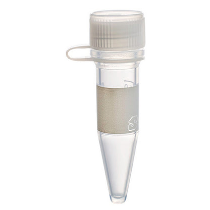 MicrewTube® with Lip Seal Screw Cap and Attachment Loop, 1.5 ml conical bottom, Assembled, sterile, white marking area and graduations, Qty/Pk: 50, Qty/Cs: 500