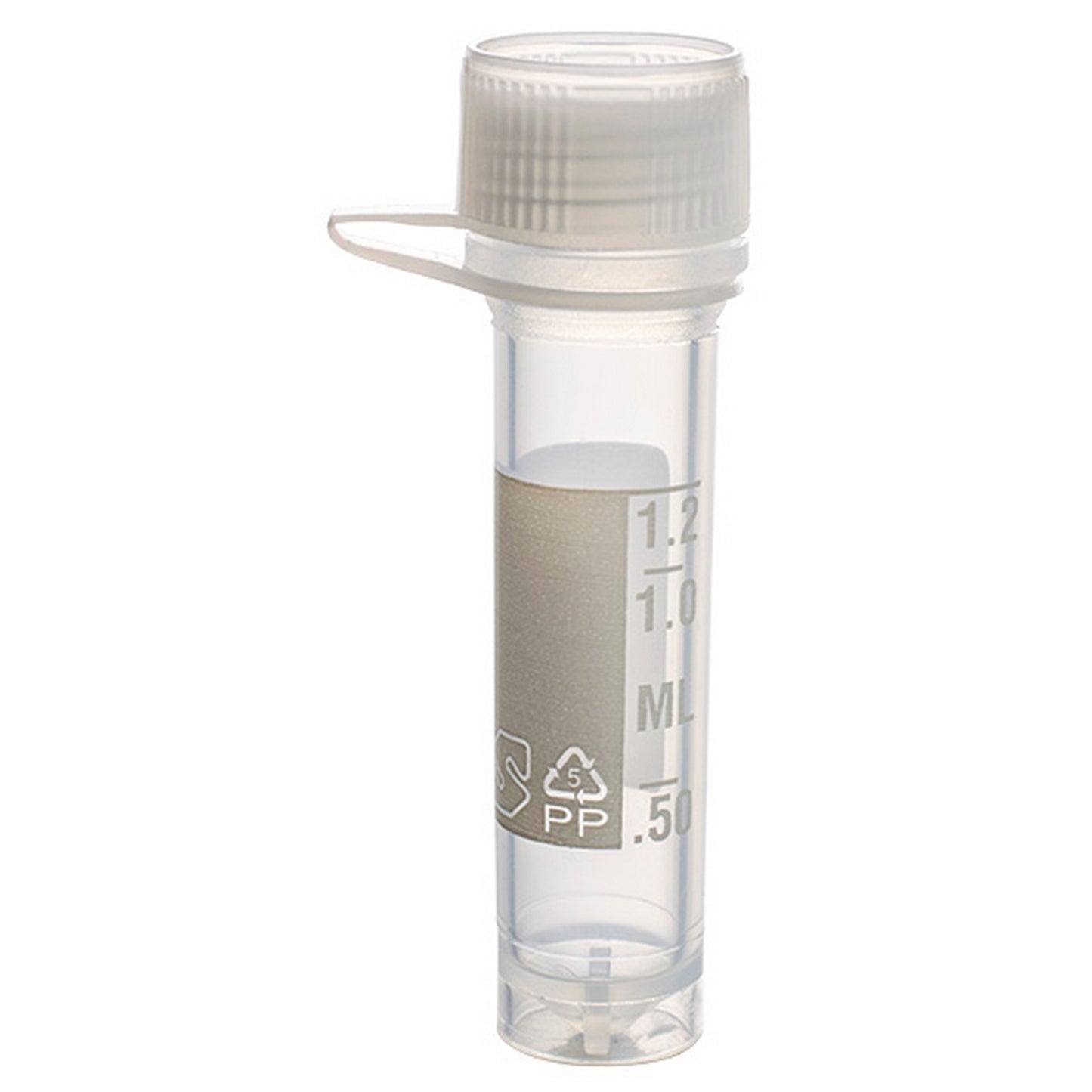 MicrewTube® with Lip Seal Screw Cap and Attachment Loop, 2 ml self-standing, Assembled, sterile, white marking area and graduations, Qty/Pk: 50, Qty/Cs: 500